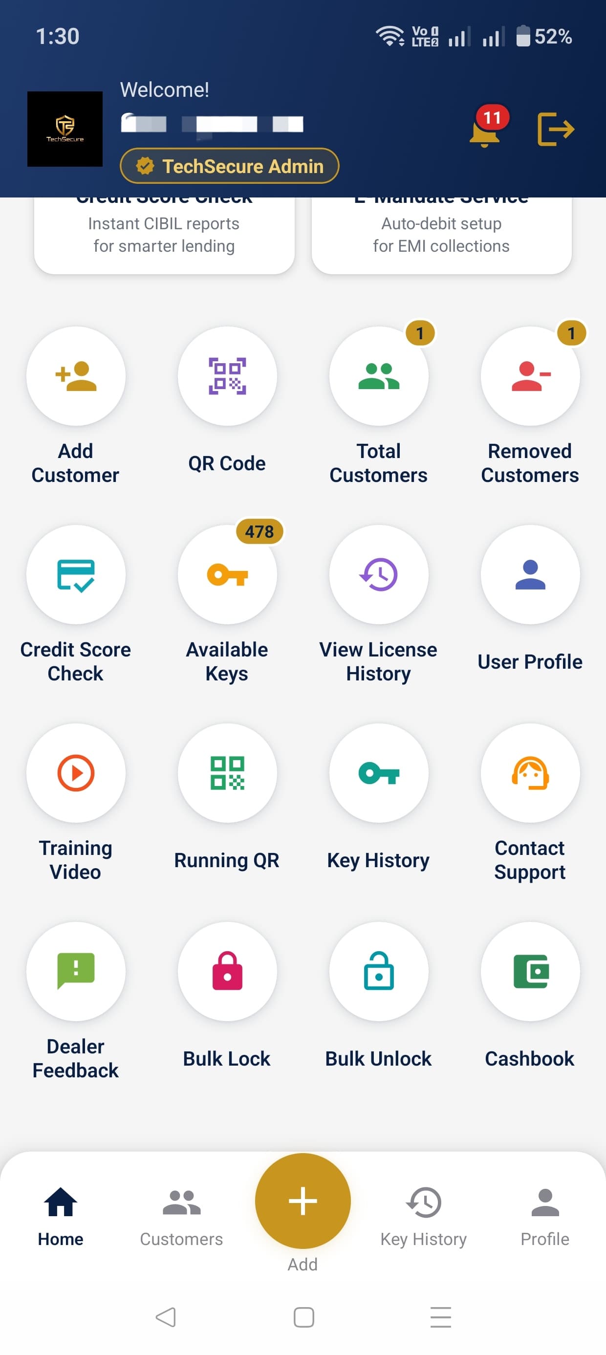 TechSecure dealer dashboard